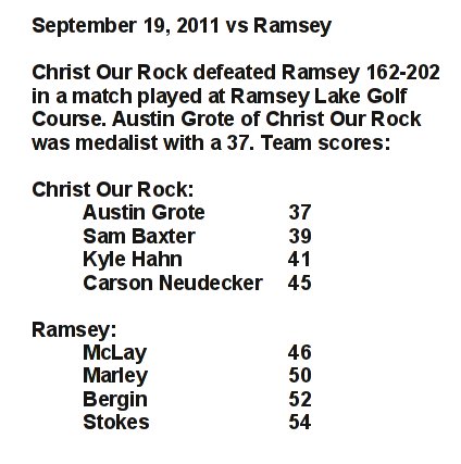 Ramsey, September 19