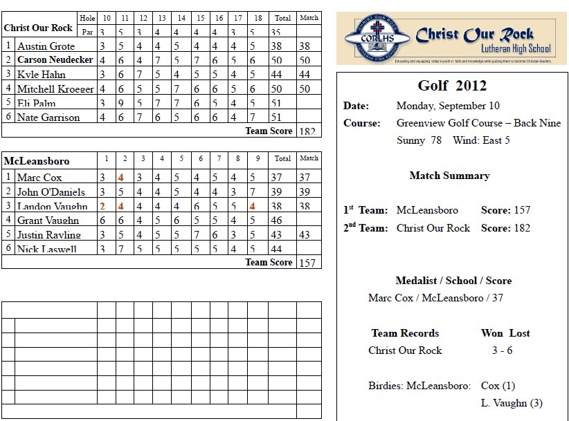 McLeansboro on Monday, September 10, 2012